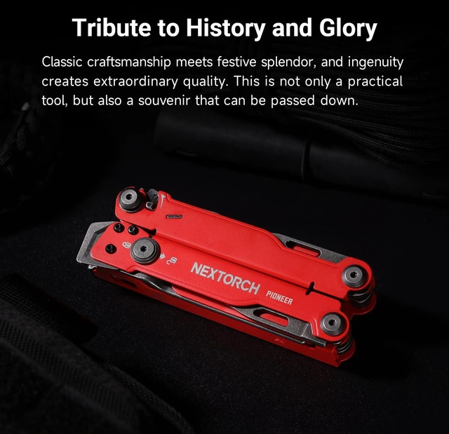 Alt view image 4 of 7 - PIONEER MT20 14-IN-1 Multi-tools Full-Size,Versatile Multi-tool Set with Scissors Needle Nose Pliers Pocket Clip Multi-tool (RED with Glass Breaker)