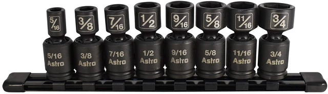 Main image of Astro Pneumatic Tool 78340 8-Piece 3/8" Drive Nano Pinless Universal Impact Sockets - SAE