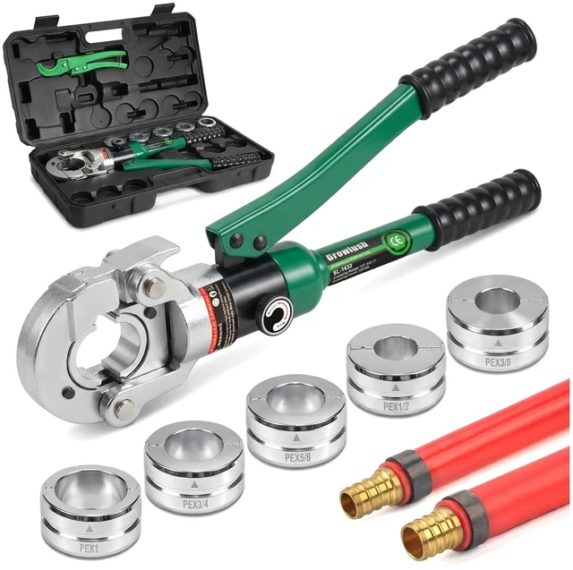 Main image of Pex Pipe Crimping Tool kit for 3/8" 1/2" 5/8" 3/4" 1" with Pex Pipe Cutter -Meet ASTM F1807