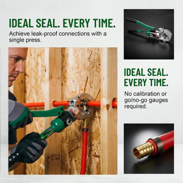 Alt view image 3 of 7 - Pex Pipe Crimping Tool kit for 3/8" 1/2" 5/8" 3/4" 1" with Pex Pipe Cutter -Meet ASTM F1807