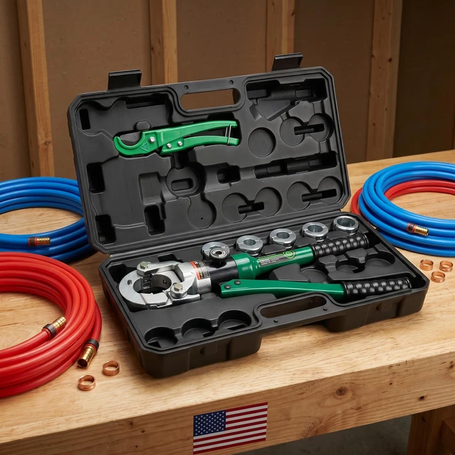 Alt view image 6 of 7 - Pex Pipe Crimping Tool kit for 3/8" 1/2" 5/8" 3/4" 1" with Pex Pipe Cutter -Meet ASTM F1807