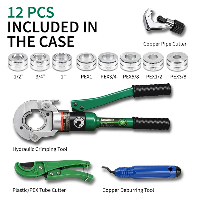 Alt view image 7 of 7 - Pex Pipe Crimping Tool kit for 3/8" 1/2" 5/8" 3/4" 1" with Pex Pipe Cutter -Meet ASTM F1807