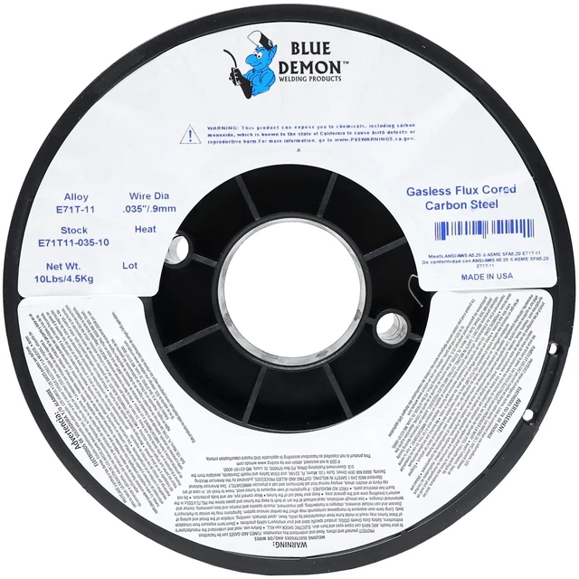 Alt view image 2 of 7 - E71T-11 X.035" X 10LB Spool gasless flux core welding wire All Position, Easy Slag Removal, Formulated to Provide Porosity-Free, X-Ray Quality Welds - Brazing Rods