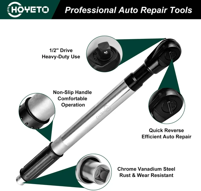 Alt view image 3 of 6 - 430mm offset Extension Ratchet Wrench Socket Set, Impact Ready Reach tight spaces easily. Use manually for precision or attach an impact wrench for extra speed. Heavy-duty case included