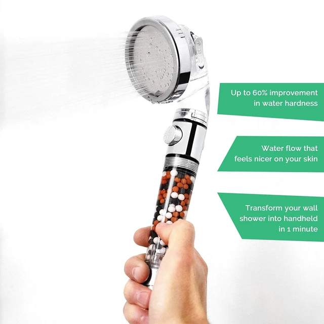 Alt view image 2 of 6 - Original EcoPower High Pressure Handhled Shower Head + Shower Filter + Wall Adapter Kit