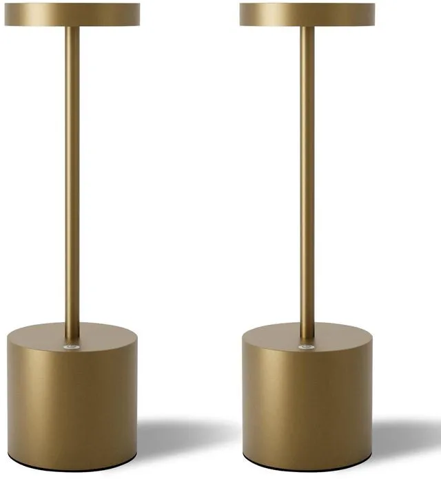 Main image of LED Cordless Table Lamps Set of 2, 5000mAh Rechargeable Table Light Portable Outdoor Table Lamp, 3 Color Stepless Dimming Battery Powered Lamp for Dinner/Patio/Restaurant/Bedroom (Titanium)
