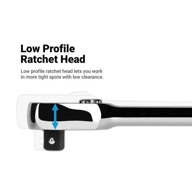 Alt view image 6 of 7 - Fine 90-Tooth Ratchet Set, Ergonomic Soft Grip, 1/4, 3/8, 1/2 in. Drive, 3-Piece