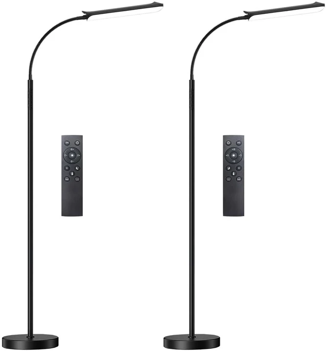 Main image of Floor Lamp 2 Pack, 18W 1800LM Bright LED Floor Lamp with 2 Remotes & Works with Smart Plug, Dimmable Timing Eye Caring Standing Reading Floor Lamps for Living Room Bedroom Office