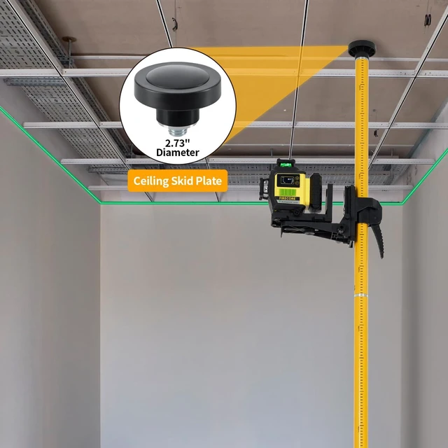 Alt view image 4 of 7 - 12 Ft./3.7M Professional Laser Level Pole with Tripod and 1/4-Inch by 20-Inch Laser Mount for Rotary and Line Lasers, Adjustable Telescoping Laser Pole with 5/8"-11 Threaded Adapter-FLP370C