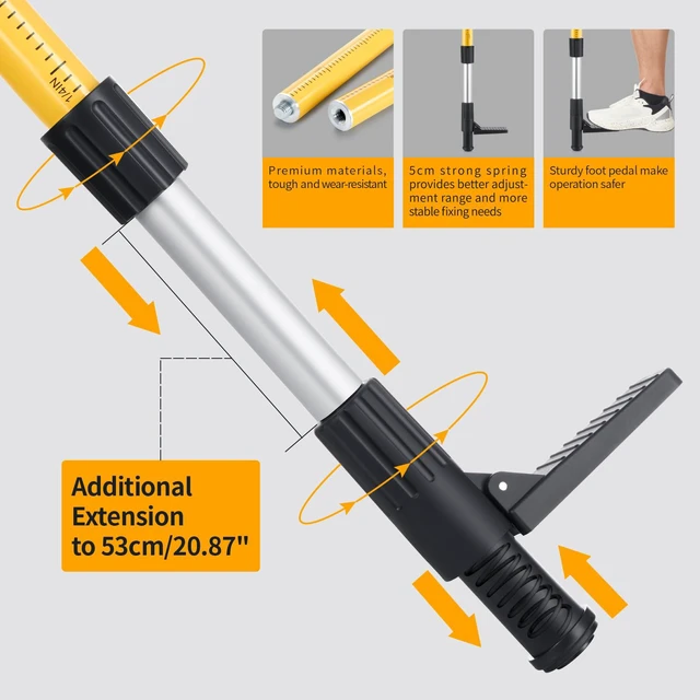 Alt view image 7 of 7 - 12 Ft./3.7M Professional Laser Level Pole with Tripod and 1/4-Inch by 20-Inch Laser Mount for Rotary and Line Lasers, Adjustable Telescoping Laser Pole with 5/8"-11 Threaded Adapter-FLP370C