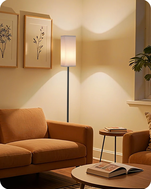 Alt view image 5 of 7 - 2Pack 64.2 Dimmable Floor Lamp for Living Room with Remote & Foot Switch, Corner Floor Lamp for Bedroom, Includes A19 Bulb, Modern Standing Tall Lamp, ETL Listed White and Black CW17LDP205