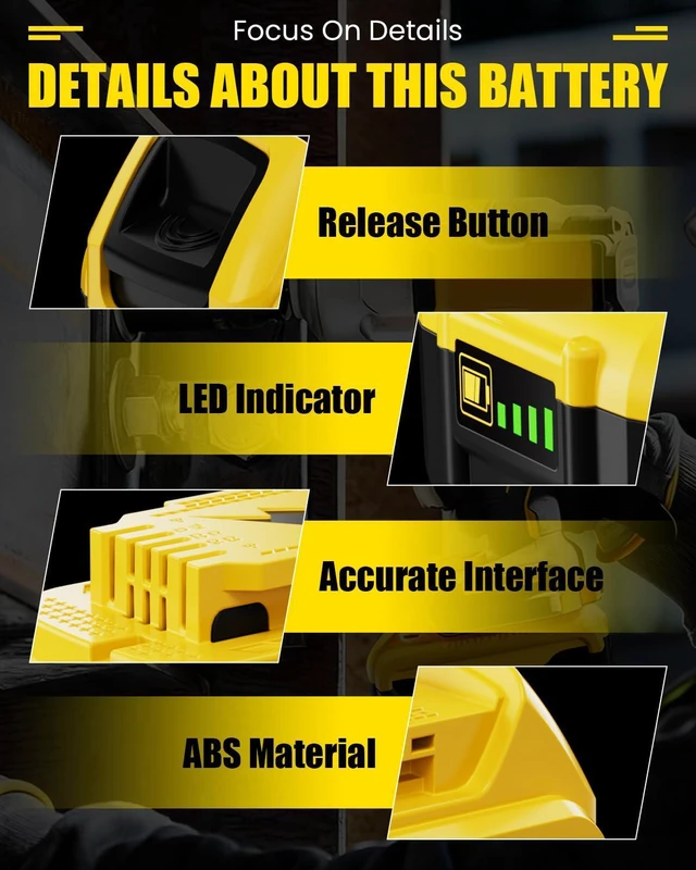 Alt view image 3 of 7 - 12.0Ah Replacement for Dawalt 20V Max Battery and DCB107 Charger(3Pieces) Compatible with Dewalt 20V Battery DCB206 DCD DCF DCG Series Cordless Power Tools and Impact Driver, Hammer Drill