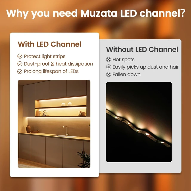 Alt view image 3 of 7 - 10Pack 6.6FT Silver V-Shape Corner LED Channel Milky Cover V1SW WW Silver LED Channel, Milky Diffuser Cover, 16x16mm V Shape, Corner Lighting, Fits 10mm LED Strips