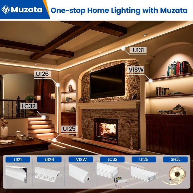 Alt view image 6 of 7 - 10Pack 6.6FT Silver V-Shape Corner LED Channel Milky Cover V1SW WW Silver LED Channel, Milky Diffuser Cover, 16x16mm V Shape, Corner Lighting, Fits 10mm LED Strips