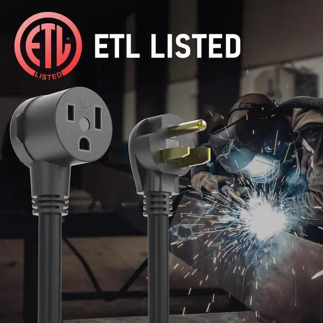 Alt view image 2 of 6 - 25ft 250 Volt Welder Extension Cord 10 AWG Power Extension for Welding Machines NEMA 6-50P to 6-50R