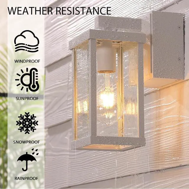 Alt view image 7 of 7 - Porch Lights with GFCI Outlets Dusk to Dawn Outdoor Wall Lights Waterproof Exterior Lighting Fixtures Modern Outside Lights Wall Mount for House Patio Garage,White,11.8''H, 2 PC