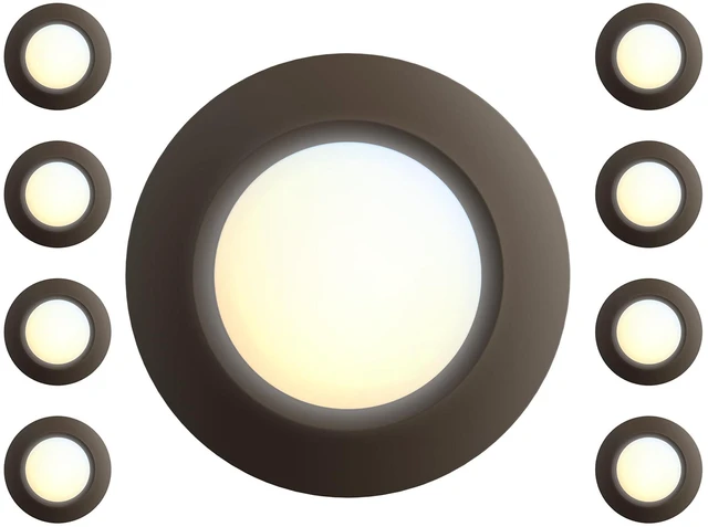 Main image of 8 Packs 6 Inch LED Low Profile Screw in & Surface Mount Disk Light, Oil Rubbed Bronze, 5CCT Field Selectable, Round, 15W, 1000 Lumens, CRI80, Driverless, Dimmable, ETL & Wet Listed