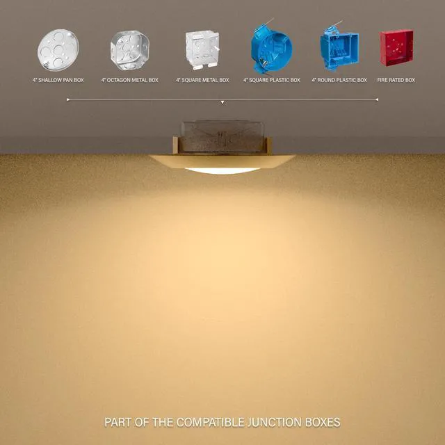 Alt view image 5 of 6 - 8 Packs 6 Inch LED Low Profile Screw in & Surface Mount Disk Light, Brushed Nickel, 5CCT Field Selectable, Round, 15W, 1000 Lumens, CRI80, Driverless, Dimmable, ETL & Wet Listed
