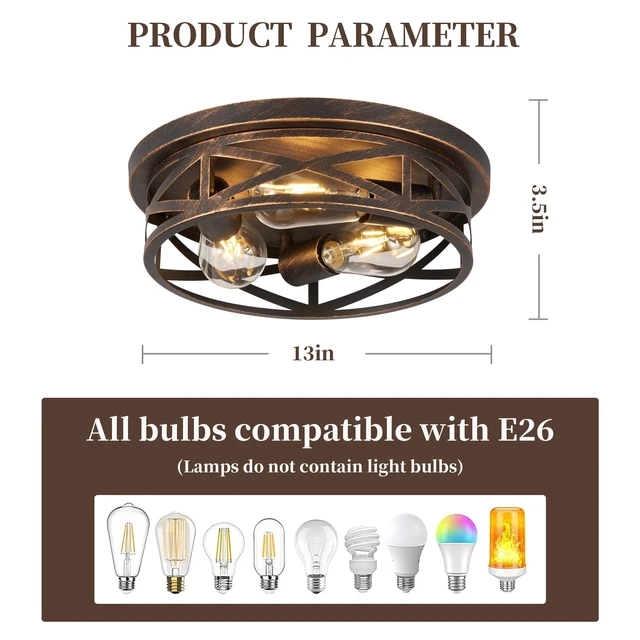 Alt view image 2 of 7 - 13 inch Flush Mount Ceiling Light Fixtures,3-Light Modern Hallway Light Fixtures Ceiling, Black Gold Lights Fixture Ceiling Mount for Farmhouse,Kitchen, Bedroom 2 Pack