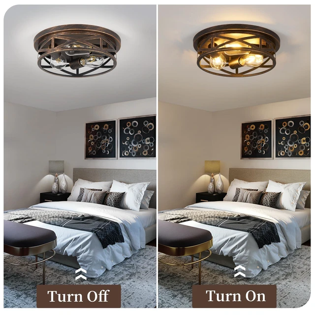 Alt view image 4 of 7 - 13 inch Flush Mount Ceiling Light Fixtures,3-Light Modern Hallway Light Fixtures Ceiling, Black Gold Lights Fixture Ceiling Mount for Farmhouse,Kitchen, Bedroom 2 Pack