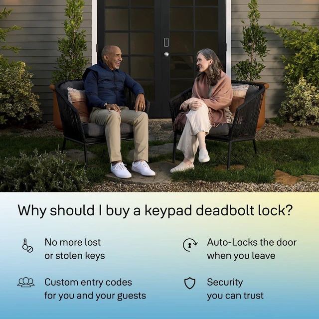 Alt view image 3 of 7 - Code Keypad Deadbolt for Keyless Front Door Entry, Satin Nickel