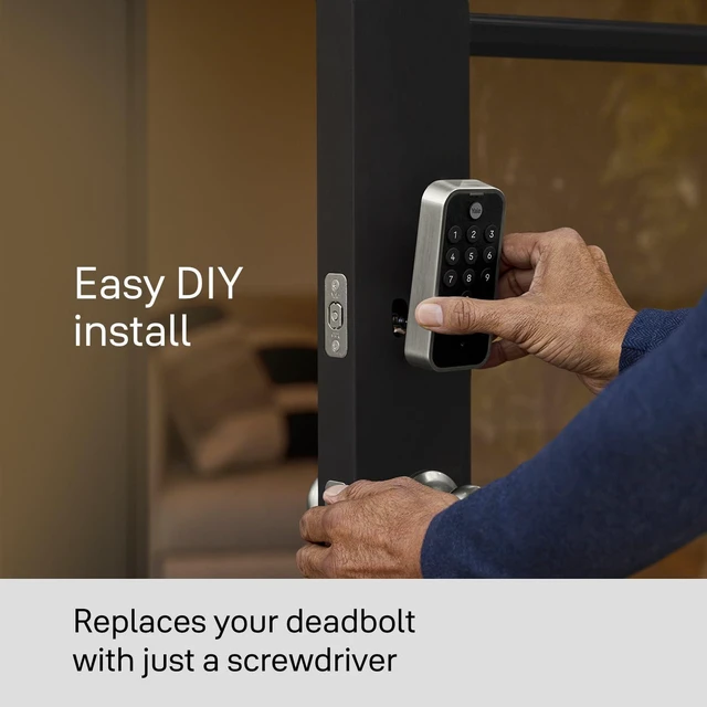 Alt view image 6 of 7 - Code Keypad Deadbolt for Keyless Front Door Entry, Satin Nickel