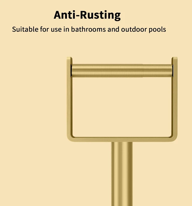 Alt view image 6 of 7 - Toilet Paper Holder Stand with Storage Weighted Base, Gold Bathroom Floor Toilet Paper Roll Holder Free Standing for 3 Rolls, Bath Stainless Steel Extra Tissue Holder