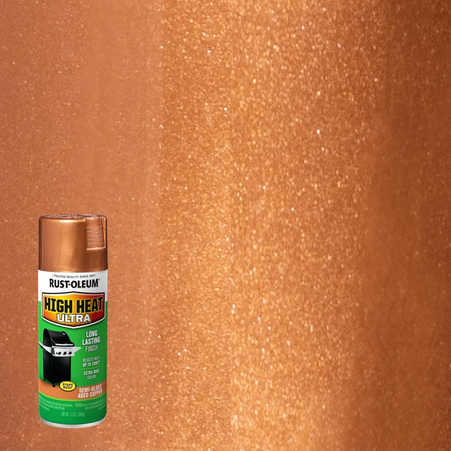 Alt view image 3 of 4 - High Heat Ultra Aged Copper Spray Paint Up To 1200°F Protection, Grills Fire Pits And Stoves, Rich Metallic Finish, 12 Oz