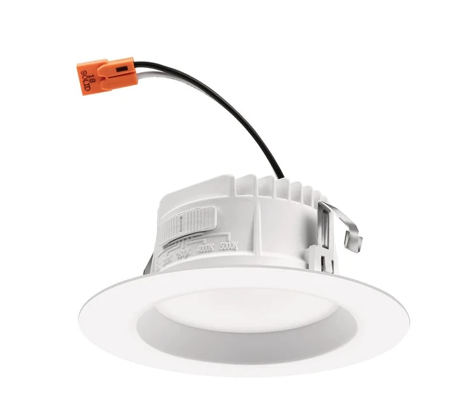 Alt view image 6 of 7 - RetroBasics 4" LED Recessed Lighting 5-in-1 CCT, Matte White, 6-Pack Baffle Trim 4 Inch LED Downlight Trim Kit, Regressed 4" Ceiling Light with 5-in-1 Switchable White Color, 625 Lumens