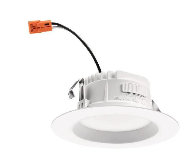 Alt view image 7 of 7 - RetroBasics 4" LED Recessed Lighting 5-in-1 CCT, Matte White, 6-Pack Baffle Trim 4 Inch LED Downlight Trim Kit, Regressed 4" Ceiling Light with 5-in-1 Switchable White Color, 625 Lumens