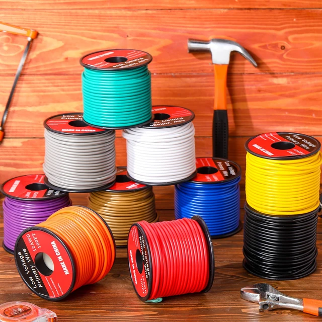 Alt view image 7 of 7 - 10 Pcs 12 Gauge Automotive Wire 100 Ft, CCA for 12V Car Audio Copper Clad Aluminum with 10 Colors, Stranded Primary Wire for Automotive Electrical and Harness Wiring Applications