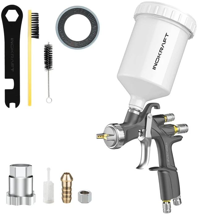 Main image of D1 LVLP Air Spray Gun Basic Kit Ease of use, Paint Gun for Cars & House DIY Painting, 1.3mm Nozzle, with Paint Sprayer Accessories