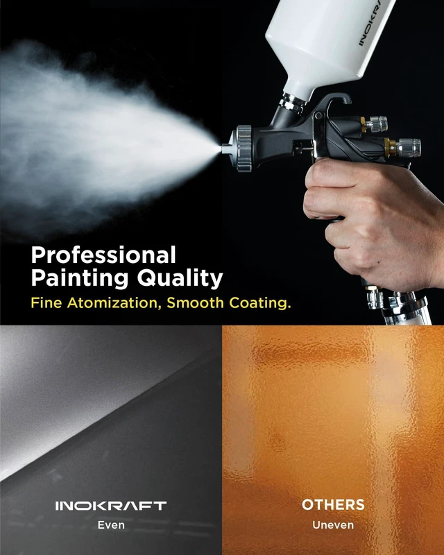 Alt view image 3 of 7 - D1 LVLP Air Spray Gun Basic Kit Ease of use, Paint Gun for Cars & House DIY Painting, 1.3mm Nozzle, with Paint Sprayer Accessories