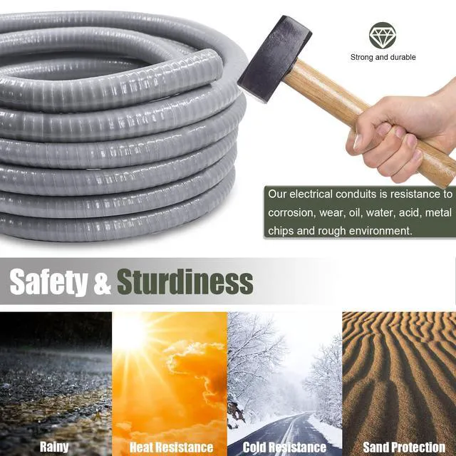 Alt view image 5 of 7 - 1 1/4 Inch Flexible Conduit 50 FT Non Metallic Liquid-Tight Conduit.1-1/4" Dia