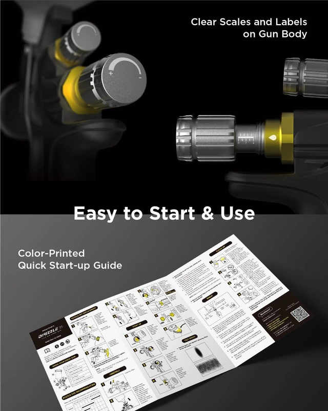 Alt view image 5 of 7 - D1 LVLP Air Spray Gun Basic Kit Ease of use, Paint Gun for Cars & House DIY Painting, 1.3mm Nozzle, with Paint Sprayer Accessories
