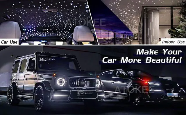 Alt view image 5 of 6 - Twinkle Starlight Headliner Kit Mixed 450pcs 13.1ft/4m 16W Small Size Fiber Optic Star Lights for Car Interior Roof Use, Music Sync Mode, Starry Night Effect, App/ Remote Control