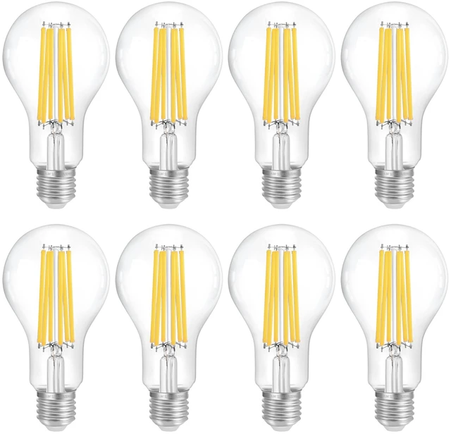 Main image of 150W Eq Dimmable A23 LED, 2650LM, 3000K, E26, 8P 18W, clear glass, vintage filament, instant on, no flicker, for table lamps, living room, bedroom, dining room