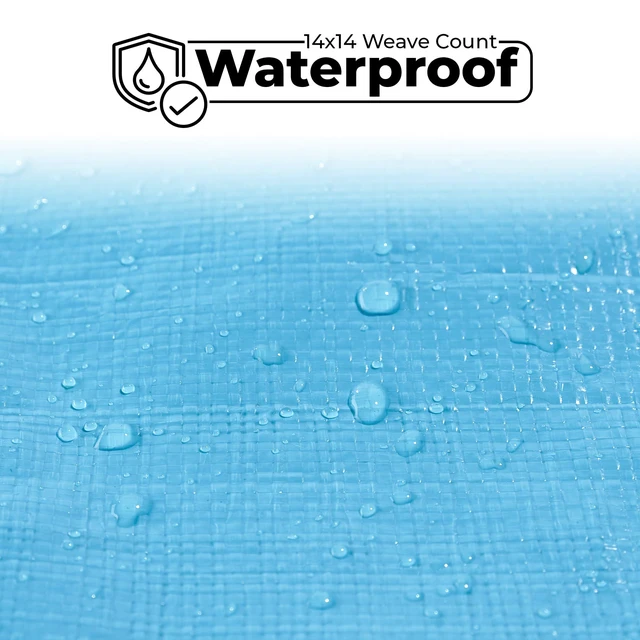 Alt view image 5 of 7 - Tarps Heavy Duty Waterproof 20x40 ft, 12 mil Thick Tarp Cover with Grommets UV-resistant, Rip & Tear Proof Blue Large Poly Tarp with Metal Grommets for Camping, Tents, Boats, RVs, Cars and Pool Cover