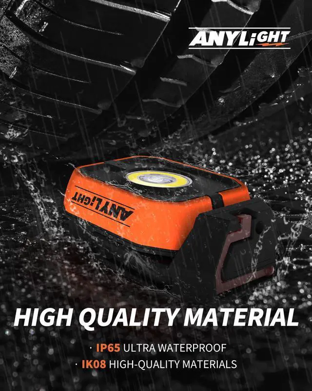 Alt view image 6 of 7 - Work Light, Magnetic Rechargeable Light with 4 Modes, 150°Rotation 1200LM Waterproof Portable Light with 360° Rotating Hook for Emergency Car Repair, Grill, Outdoor Work (4 Packs with Hook)