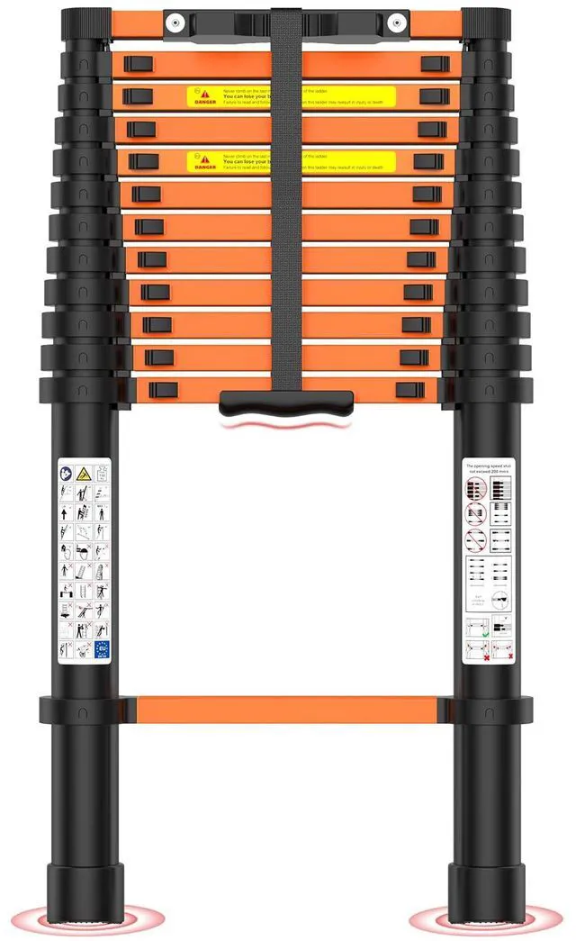 Main image of Telescoping Ladder,12.5 FT Extension Ladder, Heavy Duty 330lbs Max Capacity Multi-Purpose Collapsible Ladder for RV or Outdoor Work