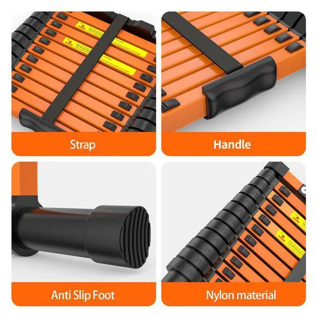 Alt view image 4 of 6 - Telescoping Ladder,12.5 FT Extension Ladder, Heavy Duty 330lbs Max Capacity Multi-Purpose Collapsible Ladder for RV or Outdoor Work