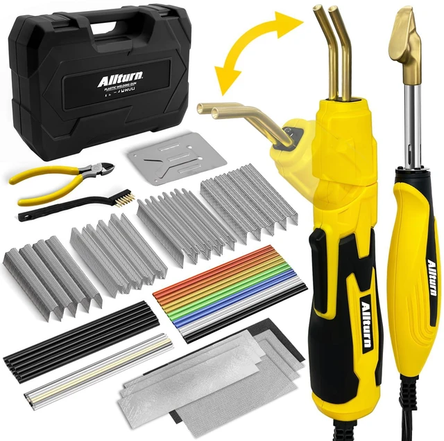 Main image of Plastic Welder 2-in-1 Car Bumper Repair Kit,YELLOW Carry Case, 75 PCS Welding Rods, 400 PCS Staples