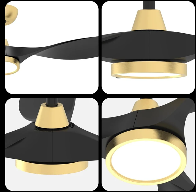 Alt view image 2 of 7 - 52'' Modern Ceiling Fan with Light, Wide Blade Design, Remote DC Motor,Reversible,Color Adjustable,Dimmable,Led Light,6 Speeds,3 Timers,Modern,Plastic,Bedrooms, Living rooms,Indoor