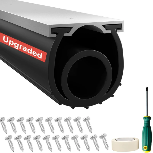 Main image of Garage Door Seals Bottom Rubber - 16.5 Ft Heavy-Duty Garage Door Weather Stripping Bottom Seal with Pre-drilled Aluminum Track Retainer Kit, Easy Installation for Home & Commercial