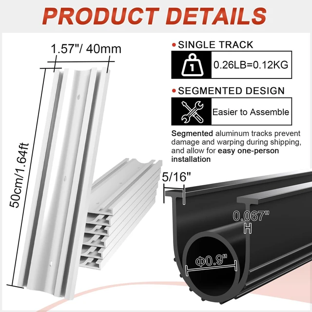 Alt view image 7 of 7 - Garage Door Seals Bottom Rubber - 16.5 Ft Heavy-Duty Garage Door Weather Stripping Bottom Seal with Pre-drilled Aluminum Track Retainer Kit, Easy Installation for Home & Commercial