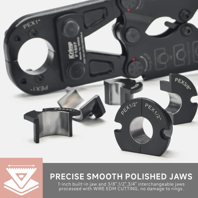 Alt view image 3 of 7 - iCrimp Pex Pipe Crimping Tool kit for 3/8,1/2,3/4,1-inch Copper Ring with Free Gauge&Pex Pipe Cutter -Meet ASTM F1807 and Portable