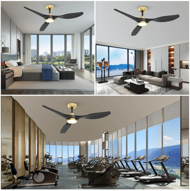 Alt view image 6 of 7 - 52'' Modern Ceiling Fan with Light, Wide Blade Design, Remote DC Motor,Reversible,Color Adjustable,Dimmable,Led Light,6 Speeds,3 Timers,Modern,Plastic,Bedrooms, Living rooms,Indoor