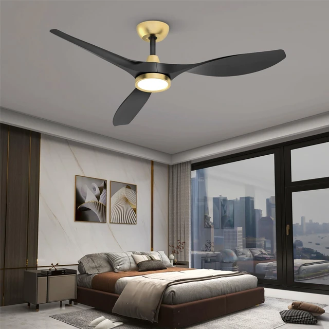 Alt view image 7 of 7 - 52'' Modern Ceiling Fan with Light, Wide Blade Design, Remote DC Motor,Reversible,Color Adjustable,Dimmable,Led Light,6 Speeds,3 Timers,Modern,Plastic,Bedrooms, Living rooms,Indoor