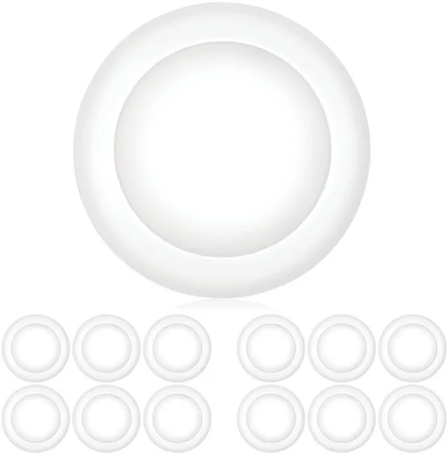 Main image of (12 Pack) 5/6 Inch Dimmable LED Disk Light Surface Flush Mount 15W, UL Listed, Recessed Retrofit Ceiling Disc Lights, Energy Star, Installs into Junction Box Or Recessed Can,1050lm - 5000K