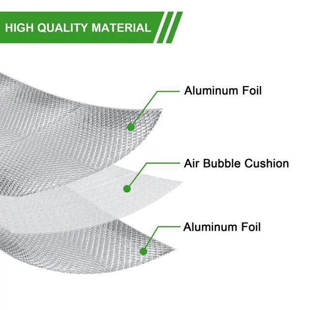 Alt view image 2 of 6 - Reflective Insulation Roll, 24" x 50Ft Radiant Barrier Heat Blocker radiant barrier foil,reflective insulation roll,aluninum foil bubble core insulation for wall,attic door,garage door